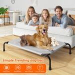 Simple Trending Raised Dog Bed for Large Dogs, Waterproof XL Dog Cot, Outdoor Cooling Elevated Pet Bed Load 200lb, 47.75" x 30.5", Grey - Image 3