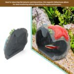 Upgraded Magnetic Detachable Aquarium Hideaway Coral Rock Cave to Check Your Aquatic Pets to Breed, Play and Rest Safe and Non-Toxic Resin Fish Tank Viewing Hideout Ornaments - Image 5