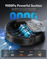Robot Vacuum and Mop Combo, 9000Pa Robotic Vacuum Cleaner with Smart LiDAR Navigation, Ultra-Slim, App & Voice Control, Ideal for Pet Hair, Carpets, Hard Floors - Image 4