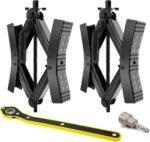 2Pcs Camper Wheel Chock Stabilizer for RV Travel Trailer, Heavy Duty RV Tire Scissor Locking X Shaped Chock Accessories with Wrench - Image 2