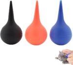 3 Pcs Manual Fluid Suction Device, for Pet Rubber Ear Washing Squeeze Bulb Ear Washing Removal Tool Ear Wax Removal, Pet Earwax Cleaning(Black, Red, Blue) - Image 2