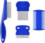 4 Pack Flea Lice Comb, Stainless Steel Dog Cat Grooming Combs with Rounded Teeth, Double Sided Professional Pet Tear Stain Remover, Dematting Tool for Small, Medium & Large Pets - Image 2