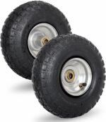 4.10/3.50-4 Pneumatic Tire, 10" Tire and Wheel, 2 Pack, with 2.2" Offset Hub, 5/8" Axle Bore Hole, Sealed Bearings, for Hand Truck Trolley Dolly Cart - Image 2