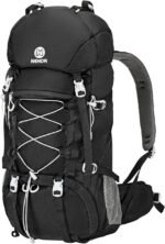 60L Hiking Backpack Water Resistant Camping Backpack with Rain Cover Large Outdoor Travel Daypack for Men Women (01-Black) - Image 2