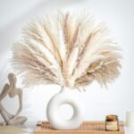 70PCS Natural Dried Pampas Grass Boho Home Decor Bouquet Phragmites Dried Flowers Bouquet for Wedding Floral Arrangements Home Decorations (70PCS) - Image 2
