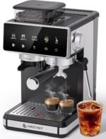 AMZCHEF 20 Bar Espresso Machine with Grinder - 3 Temp Coffee Machine with 20 Grinding Settings, Hot/Cold Brew Espresso Maker with Milk Frother, Coffee Maker for Latte/Cappuccino,61oz Water Tank, Black - Image 2