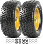 AR-PRO (2 Pack) 15 x 6.00-6 Tire and Wheel Flat Free, Front Lawn Mower Tires with Rim, 3" Centered Hub with 3/4" & 5/8" Bearings and 1" bushings, Compatible with John Deere Riding Mower, Lawn Tractor - Image 2