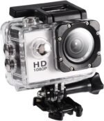 Action Camera Kit 1080P 12MP 30m Outdoor Sports Video Camera USB 2.0 Underwater Cam Full LCD Mini Camcorder with 900mAh Rechargeable Batteries and Mounting Accessories Kits(White) - Image 2