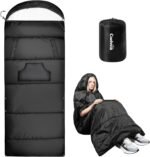 Adjustable Height Sleeping Bag for Adults - Wearable 3-Season Lightweight Waterproof with Arm Ports & Windproof Hood Design for Camping Hiking Backpacking(31.5“x87”) - Image 2