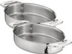 All-Clad Specialty Stainless Steel Oval Bakeware Set 2 Piece Induction Pots and Pans Silver - Image 2