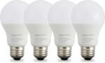 Amazon Basics Smart A19 LED Light Bulb, Dimmable Soft White (2700K), 9W (60W Equivalent), 800LM, Works with Alexa Only, 2.4 GHz Wi-Fi, No Hub Required, 4 Pack - Image 2