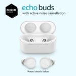 Amazon Echo Buds with Active Noise Cancellation (newest model), Wired charging case, Glacier White - Image 2