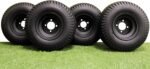 Antego Tire & Wheel 8" Matte Black Steel Golf Cart Wheels and 18X8.50-8 Turf 4 Ply Tires - Set of (2) - Image 2