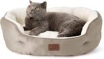 Bedsure Dog Beds for Small Dogs - Round Medium Cat Beds for Indoor Cats, Washable Pet Bed for Puppy and Kitten with Slip-Resistant Bottom, 25 Inches, Taupe - Image 2