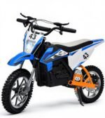 Blitzshark 36V 650W Kids Electric Dirt Bike Off-Road Motocross Ultra Powerful Motorcycle, with 17MPH MAX Speed, Rubber Tire, Twist Grip Throttle, Leather Seat, Dual Suspension & Brakes, SRK-MC20 Pro - Image 2