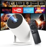 [Built-in Apps & 2025 Upgraded] Mini Projector with Wi-Fi 6 & Bluetooth 5.4, 1080P 4K Support Full HD, Auto Keystone 360° Portable Home Cinema Smart Projector for iOS/Android OptiBarrel 500 - Image 2