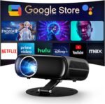 [Built-in Apps/GoogIe TV/1000ANSI] Smart Projector 4K Supported with WiFi and Bluetooth, GoogIe Voice, Zoom&Keystone, 180°Stand, Goiaey C26 Portable Mini Projector for Outdoor Movie /Home Theater Use - Image 2
