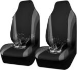 CAR PASS AquaShield Neoprene Waterproof Car Seat Covers for Front Seats Only, High Back Bucket Seat Cover,Airbag Compatible,Line Rider Seat Covers Universal Fit for Truck Van SUV (Black and Gray) - Image 2