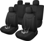 CAROMOP Waterproof Car Seat Cover Full Seats, Neoprene Seat Covers for Cars,Split Bench Compatible Car Interior Covers, Universal Fit Most Car Sedan Truck SUV(Black) - Image 2