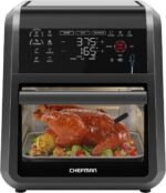 CHEFMAN ExacTemp™ 12 Quart 5-in-1 Air Fryer with Integrated Smart Cooking Thermometer, 28 Touchscreen Presets, Rotisserie, Dehydrator, Bake, XL Convection Oven with Auto Shutoff, Black - Image 2
