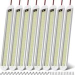 CT CAPETRONIX 12v LED Interior Light Bar, 120LEDs 1500LM 8W DC 12 Volt led Strip Lights with ON/Off Switch, for Enclosed Cargo Trailer, Car RV Van Truck Lorry Camper Boat Caravan Motorhome (8Pack) - Image 2