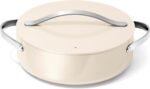 Caraway Rondeau - 6 Qt Non-Stick Pan with Lid - Free From Forever Chemicals - Perfect for Searing, Braising, & Roasting - Cream - Image 2