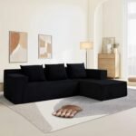 Cloud Sectional Sofa, Boneless Couch for Living Room, No Assembly Required, Deep Seat, Modern Minimalist Modular Couch, Free Combination, 103" L-Shape with Chaise, Plush Corduroy, Right - Image 2