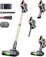 Cordless Vacuum Cleaner, 550W 45Kpa 65Mins Stick Vacuum, Self-Standing Vacuum Cleaners for Home with Wall Dock, LED Display, Anti-tangle Rechargeable Vacuum Cordless for Pet Hair/Carpet/Hard Floor - Image 2