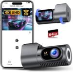 Dash Cam Front 4K - 1.5" IPS Display & 5G WiFi & 64G Card, 360° Rotation Mini Dashcam, Car Camera with WDR Night Vision, 24H Parking Mode, G-Sensor, Loop Recording,170° Angle, Dash Camera for Cars - Image 2