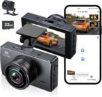 Dash Cam Front and Rear, Dash Camera for Cars 4K+1080, Dashcam Built-in WiFi, APP Control, 32GB Card Included, 3" IPS Touch Screen, 24H Parking Monitor, Night Vision, G-Sensor - Image 2