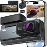 Dash Cam Front and Rear，4K Dual Channel Dash Camera for Cars，3.39” IPS Screen，Built-in Wi-Fi GPS，G-Sensor，Included 32GB Card,Night Vision，170° Wide Angle，24H Parking Mode - Image 2
