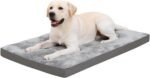 Dog Bed for Crate Washable Dog Beds Large Sized Plush Kennel Pad Pet Sleeping Mat with Anti-Slip Bottom, 35x22 Inch, Grey - Image 2