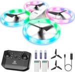 Drones for Kids, RC Drone with Cool Led Lights Mini Remote Control Beginner Drone Indoor Outdoor RC Quadcopter with 3D Flip and 2 Rechargeable Battery Flying Toys Gift for Boys Girls, White - Image 2