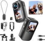 Dual Screen Sports Camera | 128G Thumb Action Camera, Wearable on Chest for POV Shooting: Waterproof Action Camera for Running Cycling Swimming Hiking Adventures etc. - Image 2