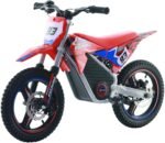 Electric Dirt Bike for Boys Girls Ages 5-10, 350W High Racing Competition Grade Motorcycle, Up to 18MPH 3 Speed Settings Balance Bike, 14IN Off-Road Tires Advanced Shock Absorption, Red - Image 2