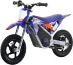 Electric Dirt Bike for Kids, Powerful Motorcycle for Ages 3-6, 24V 2.6Ah Lithium Battery, Dual Shock Absorption, 2 Speed Modes, Safe Disc Brake, 12Inch Off Road Tires, Blue - Image 2