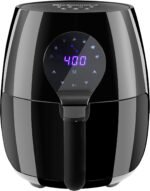 Elite Gourmet EAF5317D Digital 5.3Qt Hot Air Fryer 7 Menu Functions 1350W Oil-Less Healthy Cooker, Timer & Temperature Controls, PFOA/PTFE Free, Black - Image 2