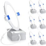 Ensenior 6 Pack 6 Inch LED Recessed Light, Dimmable, 5000K Daylight, 1050LM High Brightness, 12W 120V, Damp Rated, Ultra-Thin Canless Wafer Ceiling Light - ETL & FCC & IC - Image 2