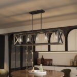 Espird Farmhouse Dining Room Light Fixture - 5 Light Matte Black Rectangle Light Fixture with Adjustable Height & Thickened Metal Dining Table Fixture Chandeliers for Dining Room&Kitchen Island - Image 2