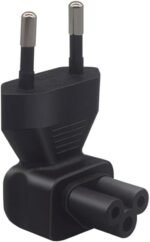 European Standard Plug to C5 Power Converter，European 4.0MM 2-pin Cylindrical Male Plug to C5 3-Hole Female Socket ，for Personal Computer PC Monitor Smart TV Laptop Power Adapter Converter - Image 2