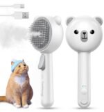 FEELNEEDY Cat Steam Brush, Brushes for Indoor Cats with Release Button, Dual Speed Spray USB Rechargeable Grooming Supplies, Cat Brush for Shedding Suitable for All Long-haired and Short-haired Pets - Image 2