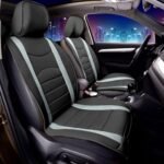 FH Group Car Seat Covers Front Set Gray Black Faux Leather Car Seat Cushions - Car Seat Covers for Low Back Seat, Universal Fit, Automotive Seat Covers, Airbag Compatible for SUV, Sedan - Image 2