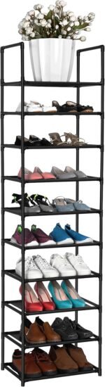 FIDUCIAL HOME 10 Tiers Shoe Rack 20-25 Pairs Sturdy Shoe Shelf - Image 2