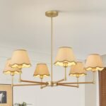 Farmhouse Rattan Chandelier Light Fixture, 6-Light Boho Chandeliers for Dining Room, Adjustable Rustic Pendant Light Large Modern Gold Hanging Lighting for Kitchen Island, Living Room - Image 2