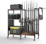 Fishing Rod Holders, Fishing Pole Holders, Fishing Gear Tackle Cart, Fishing Equipment Organizers for Garage, Fits Most Rods of 1.57" (40mm) Diameter, hold up to 12 Rods or Combos - Image 2