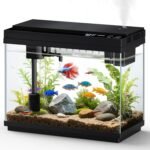 Fishkeeper 2.3G Smart Aquarium - Ultra Clear Glass Fish Tank w/Auto Timer 8-Color RGB Lights, 4-in-1 Self-Cleaning Silent Water Pump, Aromatherapy, Temperature Display, Perfect for Desktop Decor - Image 2