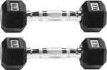 Fitvids Rubber Encased Hex Dumbbell, Multiple Sizes - Image 2