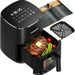 Fullwill Air Fryer with Viewing Window 6QT,5-in-1 Multi-Function(Air Fry,Roast,Bake,Reheat,Dehydrate) plus 7 One-Touch Presets for Wings,Fries,Steak and More,85% Less Oil Cooking for Families - Image 2