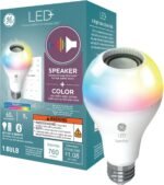 GE LED+ Color Changing Speaker LED Light Bulb with Remote, Daylight and Multicolor, A21 Standard Bulb (1 Pack) - Image 2