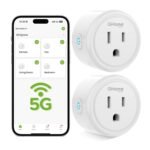 GHome Smart 5G 15A WiFi Smart Plug Compatible with Alexa and Google Home, Outlet Timer Smart Home WiFi Outlet Timer with Remote Control, 5GHz and 2.4GHz Wi-Fi Sockets, ETL FCC Listed, White, 2 Pack - Image 2